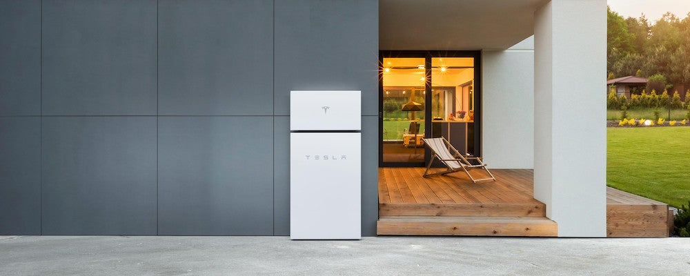 Tesla Powerwall battery installed on a residential home